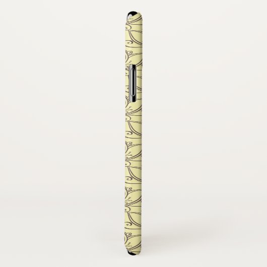 Coques Case-Mate iPhone Motif floral crème (Dos/Droite)