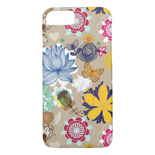 Coques Case-Mate iPhone Motif floral dans le rétro style 3 (Dos)