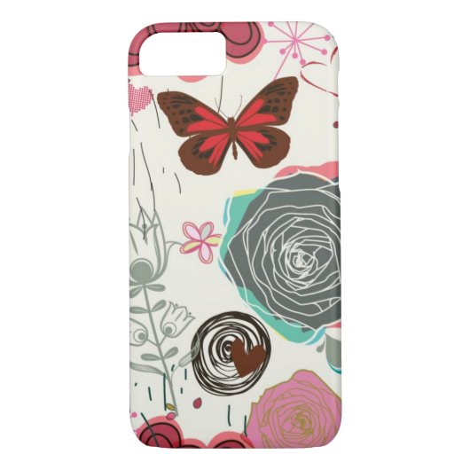 Coques Case-Mate iPhone Motif floral dans le rétro style 5 (Dos)