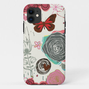 Coques Pour iPhone Motif floral dans le rétro style 5