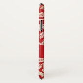 Coques Case-Mate iPhone Motif floral d'arrière - plan de damassé (Dos/Droite)