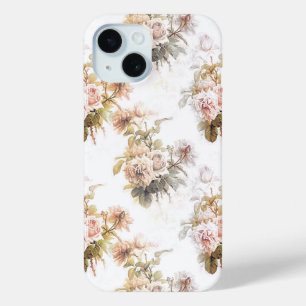 Coque Pour iPhone 15 Motif floral de bouquet de rose rose tendre à l'an