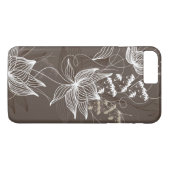 Coques Case-Mate iPhone Motif floral de brun foncé (Dos (Horizontal))
