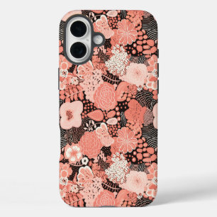 Coques iPhone 16 Plus Motif floral de corail moderne