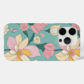 Coques Case-Mate iPhone Motif floral de couleur pastel (Verso (horizontal))