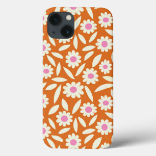 Case-Mate iPhone Case Motif floral de marguerites rétro groovy sur orang