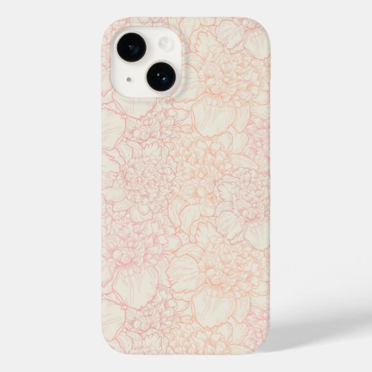 Coques Case-Mate iPhone Motif floral de pivoine rose (Verso)