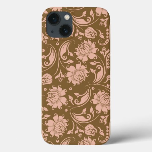 Coques Case-Mate iPhone Motif floral de rose et de brun (Verso)