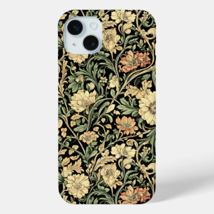 Coque iPhone 15 Mini motif floral de style victorien