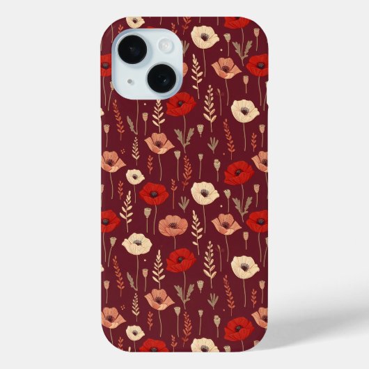 Coques Case-Mate iPhone Motif floral du pavot (Verso)