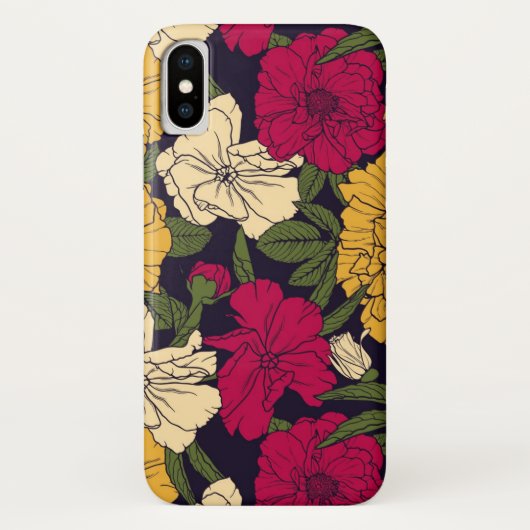 Coques Case-Mate iPhone Motif floral élégant (Dos)
