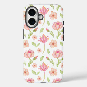 Coques iPhone 16 Motif floral élégant avec pivoines roses et lis
