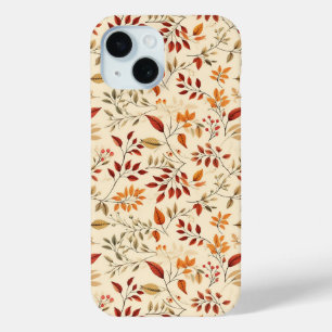 Coque Pour iPhone 15 Motif floral élégant d'automne