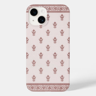 Coque Pour iPhone 14 Motif Floral En Rose Champignons