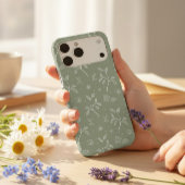 Coques Case-Mate iPhone Motif floral feuillu vert olive apaisant