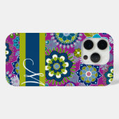 Coques Case-Mate iPhone Motif floral fillette avec Monogramme (Verso (horizontal))