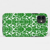 Coques Case-Mate iPhone Motif floral fleuri vert de damassé (Dos (Horizontal))