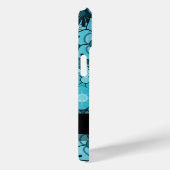 Coques Case-Mate iPhone Motif floral Funky Blue Retro avec nom (Verso / Droite)