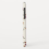 Coques Case-Mate iPhone Motif Floral Gris Or Maroon Ditsy (Dos/Gauche)