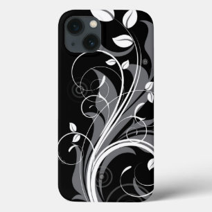 Etui iPhone Case-Mate Motif floral gris sur le noir