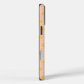 Coques Case-Mate iPhone Motif floral hexagonal sur fond pêche (Verso / Droite)