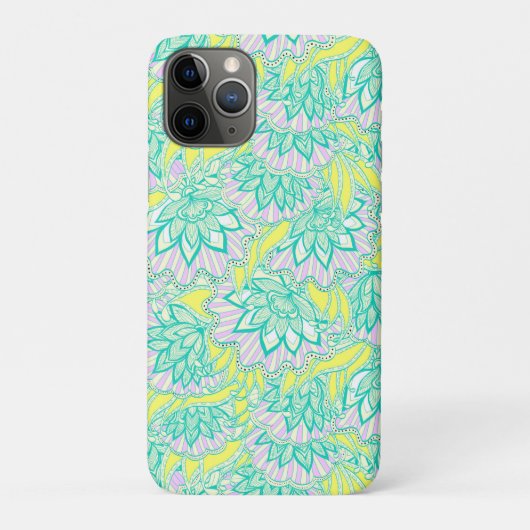 Coques Case-Mate iPhone Motif floral jaune vert mou (Dos)