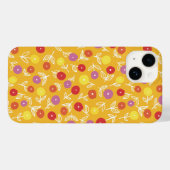Coques Case-Mate iPhone Motif floral jaune vif (Verso (horizontal))