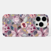 Coques Case-Mate iPhone Motif floral lilas (Verso (horizontal))