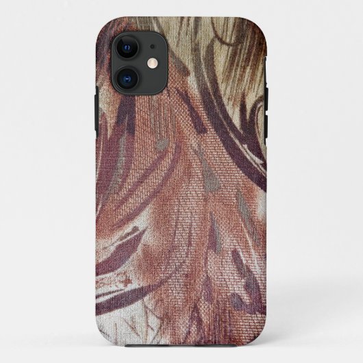 Coques Case-Mate iPhone Motif floral marron abstrait 2 (Dos)