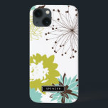 iPhone 13 Coque Motif Floral Mood Mini boîtier iPad personnalisé<br><div class="desc">Coque ipad personnalisable avec chartreuse,  motif floral bleu et marron. D'autres couleurs et articles similaires sont disponibles dans mon magasin.</div>