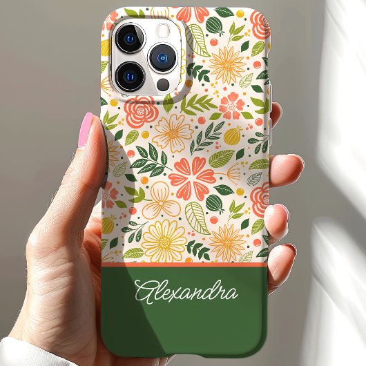 Coques Case-Mate iPhone Motif floral mou botanique Nom du script