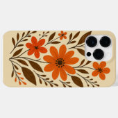 Coques Case-Mate iPhone Motif floral orange rétro (Verso (horizontal))
