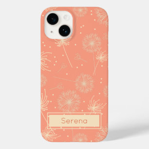 Coque Pour iPhone 14 Motif Floral Personnalisé Pastel Rose Pissenlit