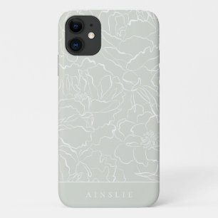 Case-Mate iPhone Case Motif floral personnalisé Silver Sage