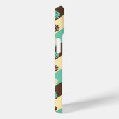 Coques Case-Mate iPhone Motif floral rétro vert, crème, marron, (Verso / Droite)