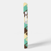 Coques Case-Mate iPhone Motif floral rétro vert, crème, marron, (Verso / Gauche)