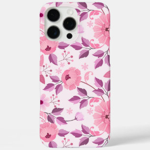 Coques iPhone 16 Pro Max Motif floral rose avec fleurs élégantes