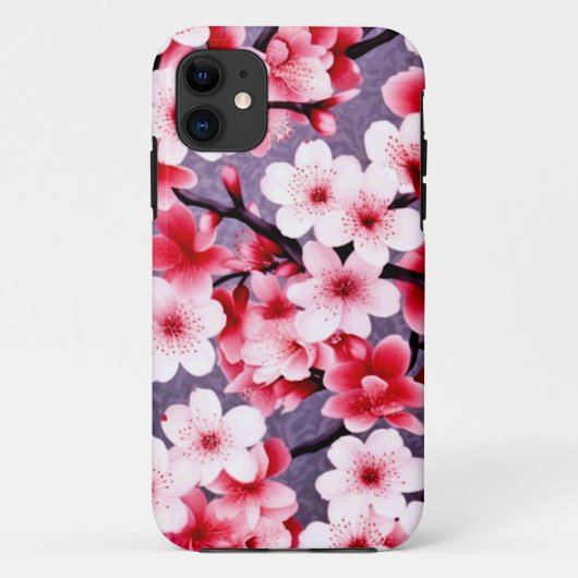 Coques Case-Mate iPhone motif floral rose cerisier (Dos)