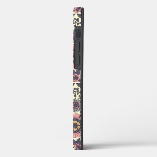 Coques Case-Mate iPhone Motif Floral rose et bleu sans joint (Verso / Gauche)