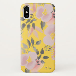 Case-Mate iPhone Case Motif floral rose jaune tendance avec Monogramme