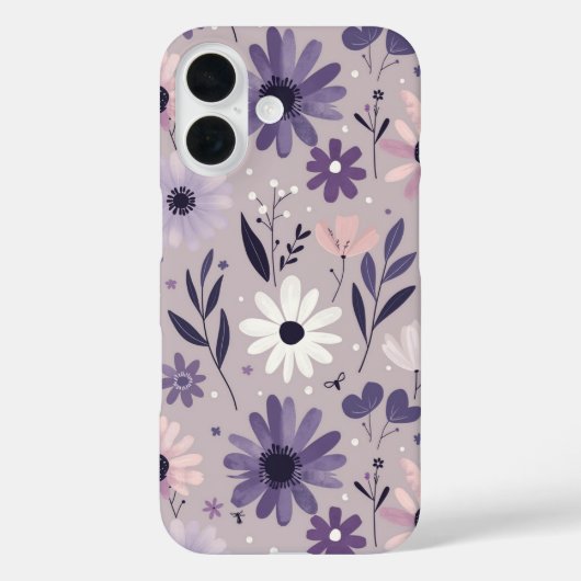 Coques Case-Mate iPhone Motif floral rose pastel blanc foncé (Verso)
