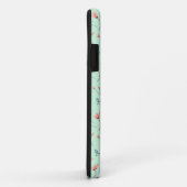 Coques Case-Mate iPhone motif floral rose sur le vert menthe (Dos/Droite)