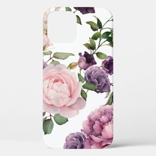 Coques Case-Mate iPhone Motif floral sans couture avec roses, aquarelle. p (Verso)
