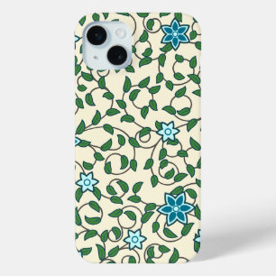 Coque iPhone 15 Mini Motif floral sans couture sur fond beige