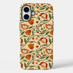 Coques iPhone 16 Plus Motif floral sans couture sur fond beige