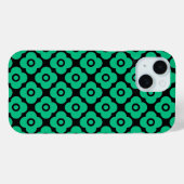 Coques Case-Mate iPhone Motif floral simple vert et blanc rétro (Verso (horizontal))