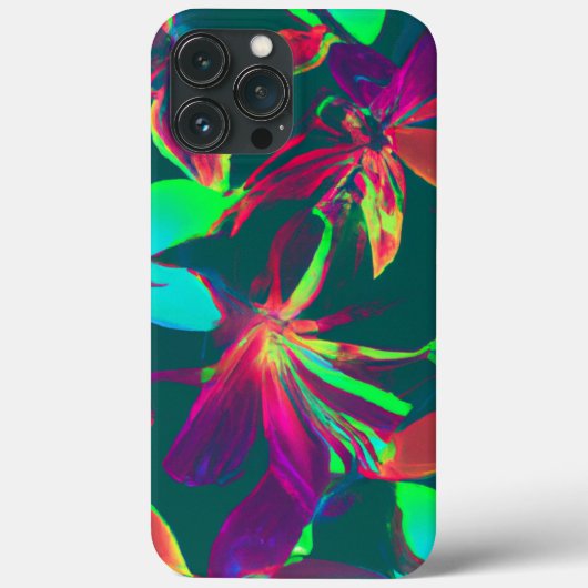 Coques Case-Mate iPhone Motif floral vert et violet (Verso)