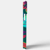 Coques Case-Mate iPhone Motif floral vert et violet (Verso / Droite)