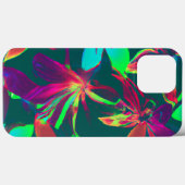 Coques Case-Mate iPhone Motif floral vert et violet (Verso (horizontal))