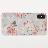 Coques Case-Mate iPhone Motif floral vinage texture grise (Dos (Horizontal))
